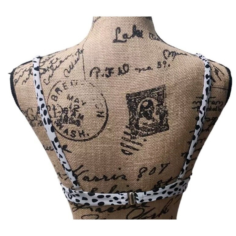 Women's Animal Print Underwired Bikini Top‎ Swimwear Black White Beach Summer Sm - Picture 2 of 2